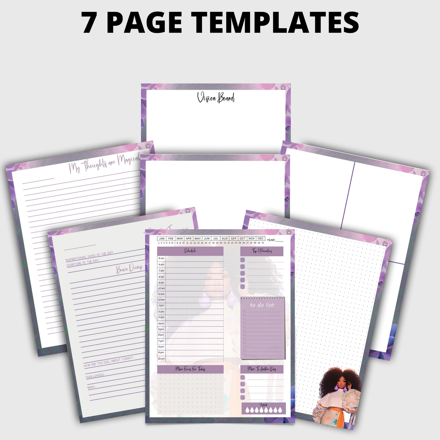 Digital Planner | Ultimate Daily Planner for Busy Women | PDF & GoodNotes Stickers | Journal Pages, Vision Board & More