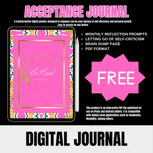 Free Digital Planner: Acceptance Journal for Monthly Reflection and Growth