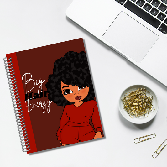 Spiral Bound Notebook - Big Hair Energy - Brown