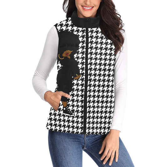 Puffer Vest - Houndstooth Black/White