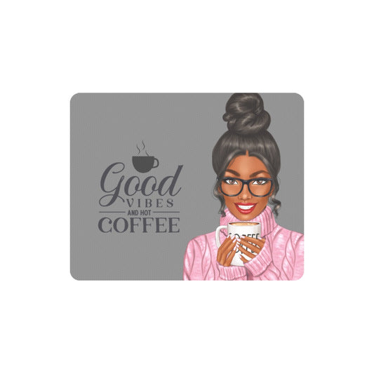 Mouse Pad - Good Vibes and Coffee - Pink