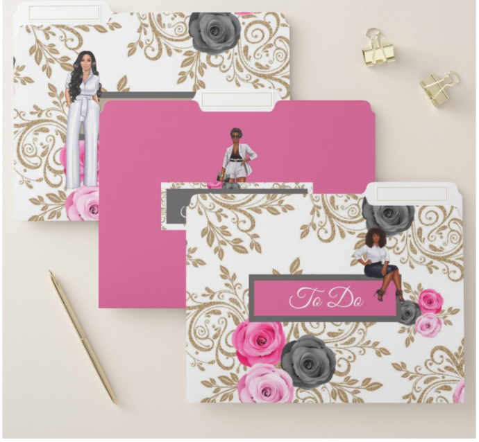 File Folders - Pink Floral