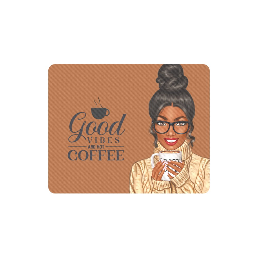 Mouse Pad - Good Vibes and Coffee - Gold